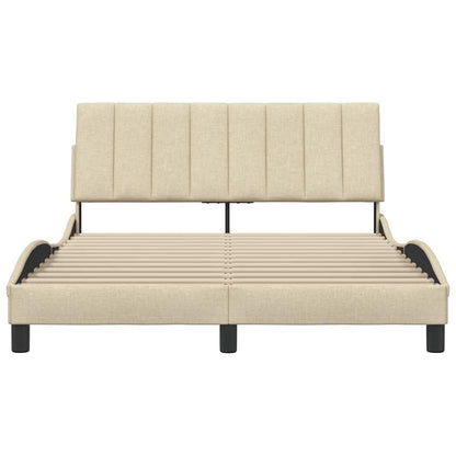 Bettgestell ohne Matratze "Hanko" Creme 140x200 cm Stoff