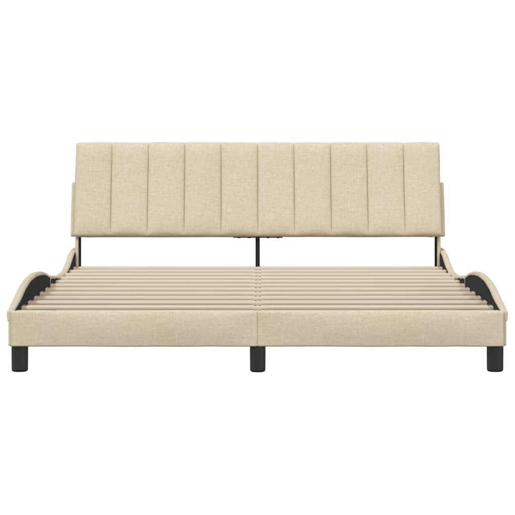 Bettgestell ohne Matratze "Hanko" Creme 180x200 cm Stoff