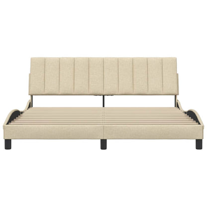 Bettgestell ohne Matratze "Hanko" Creme 180x200 cm Stoff