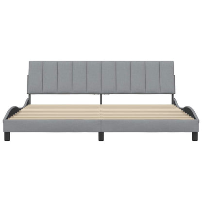 Bettgestell ohne Matratze "Hanko" Hellgrau 200x200 cm Stoff