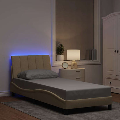 Bettgestell ohne Matratze "Hanko" Creme 80x200 cm Stoff