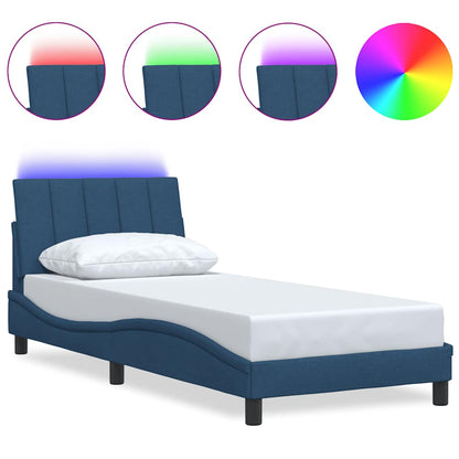 Bettgestell ohne Matratze "Hanko" Blau 80x200 cm Stoff