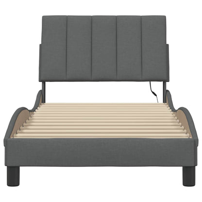 Bettgestell ohne Matratze "Hanko" Dunkelgrau 90x200 cm Stoff