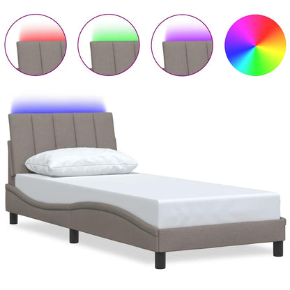 Bettgestell ohne Matratze "Hanko" Taupe 90x200 cm Stoff