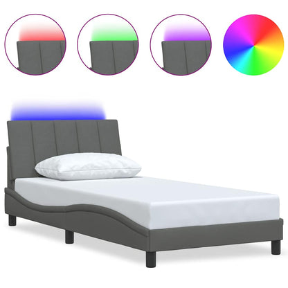 Bettgestell ohne Matratze "Hanko" Dunkelgrau 100x200 cm Stoff