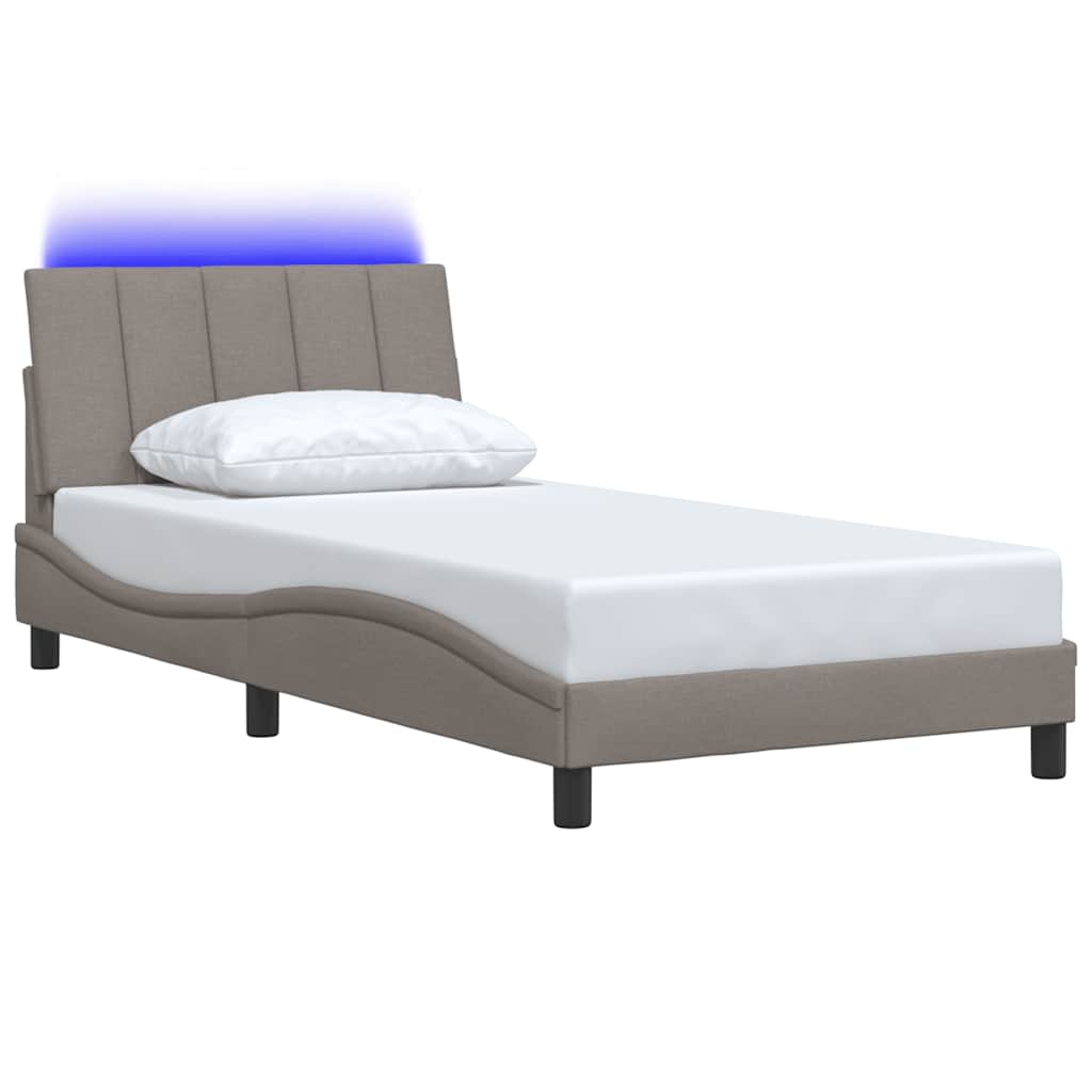 Bettgestell ohne Matratze "Hanko" Taupe 100x200 cm Stoff