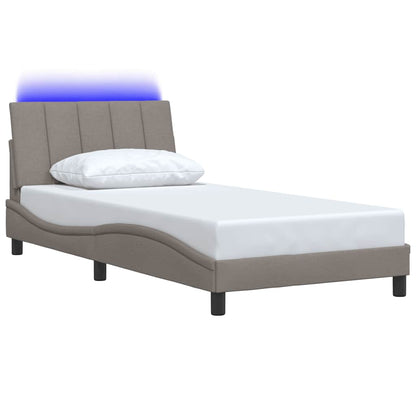 Bettgestell ohne Matratze "Hanko" Taupe 100x200 cm Stoff