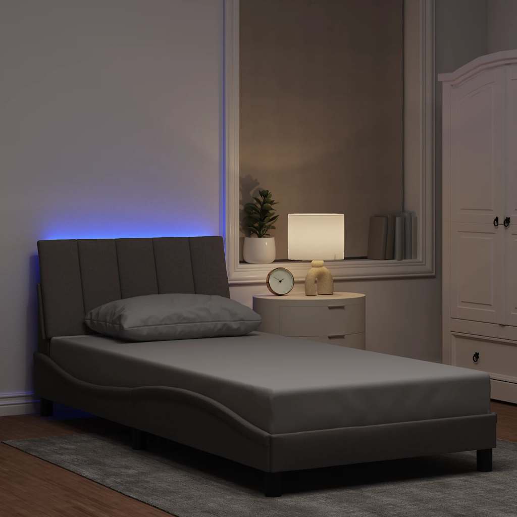 Bettgestell ohne Matratze "Hanko" Taupe 100x200 cm Stoff