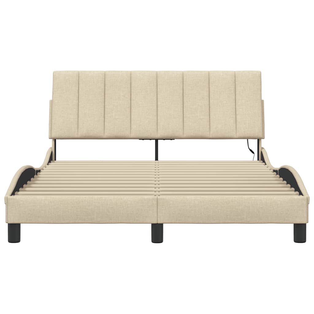 Bettgestell ohne Matratze "Hanko" Creme 120x200 cm Stoff