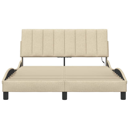 Bettgestell ohne Matratze "Hanko" Creme 120x200 cm Stoff