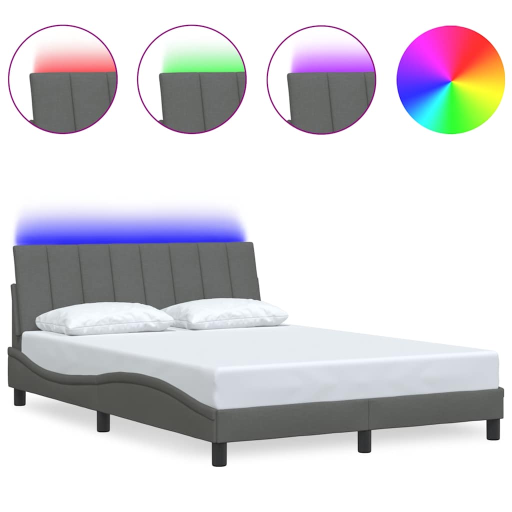 Bettgestell ohne Matratze "Hanko" Dunkelgrau 140x190 cm Stoff