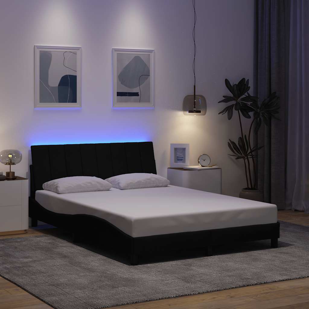 Bettgestell ohne Matratze "Hanko" Schwarz 140x190 cm Stoff