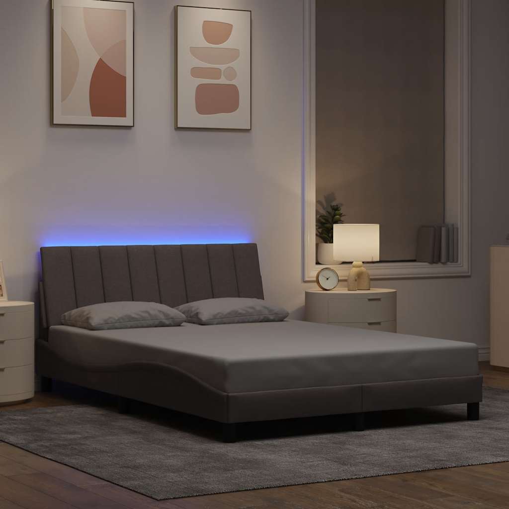 Bettgestell ohne Matratze "Hanko" Taupe 140x200 cm Stoff