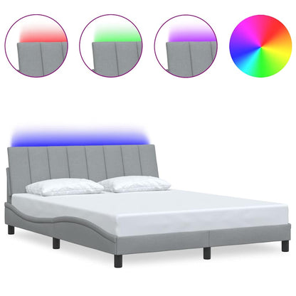 Bettgestell ohne Matratze "Hanko" Hellgrau 160x200 cm Stoff