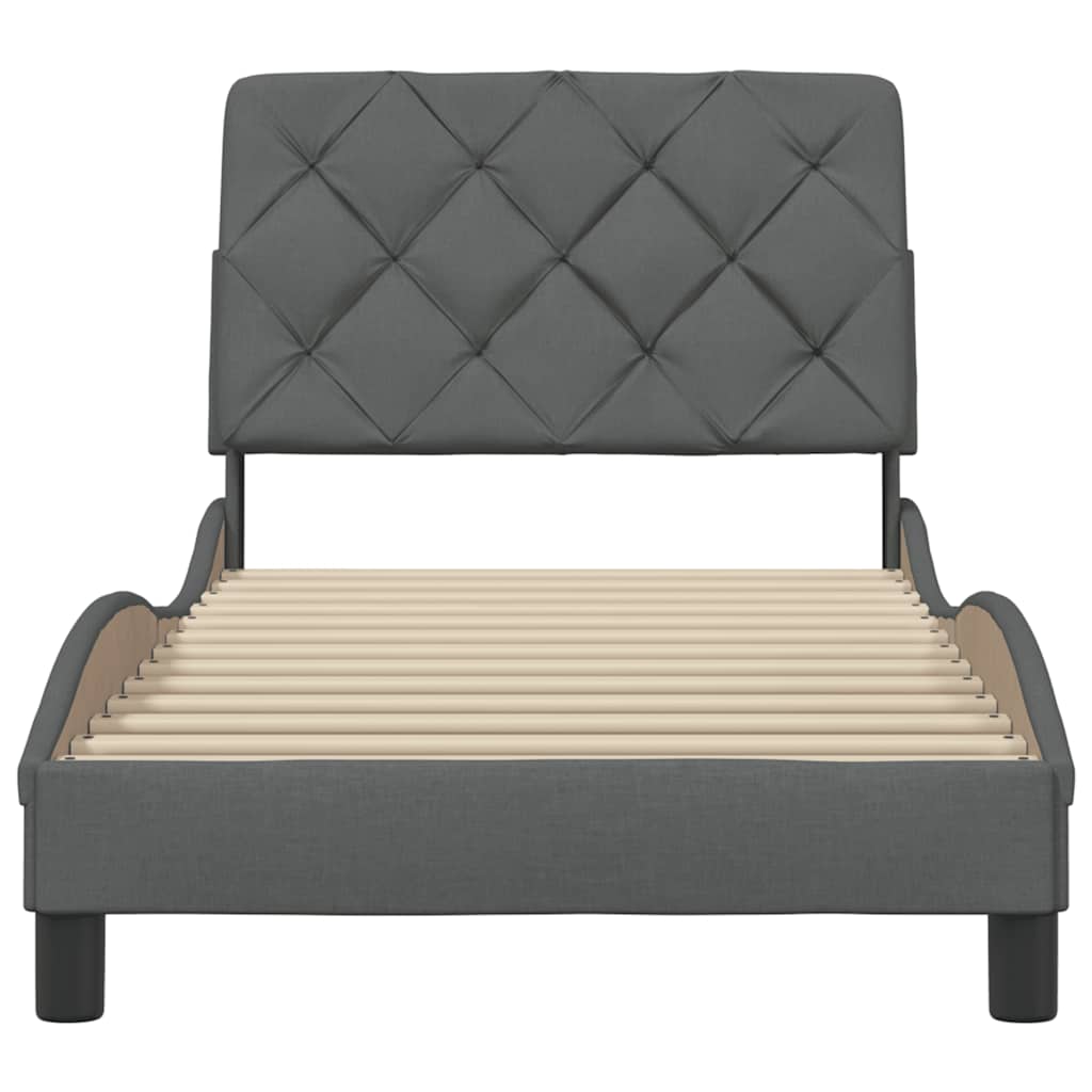 Bettgestell ohne Matratze Dunkelgrau 80x200 cm Stoff