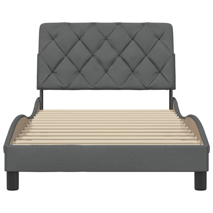 Bettgestell ohne Matratze Dunkelgrau 100x200 cm Stoff