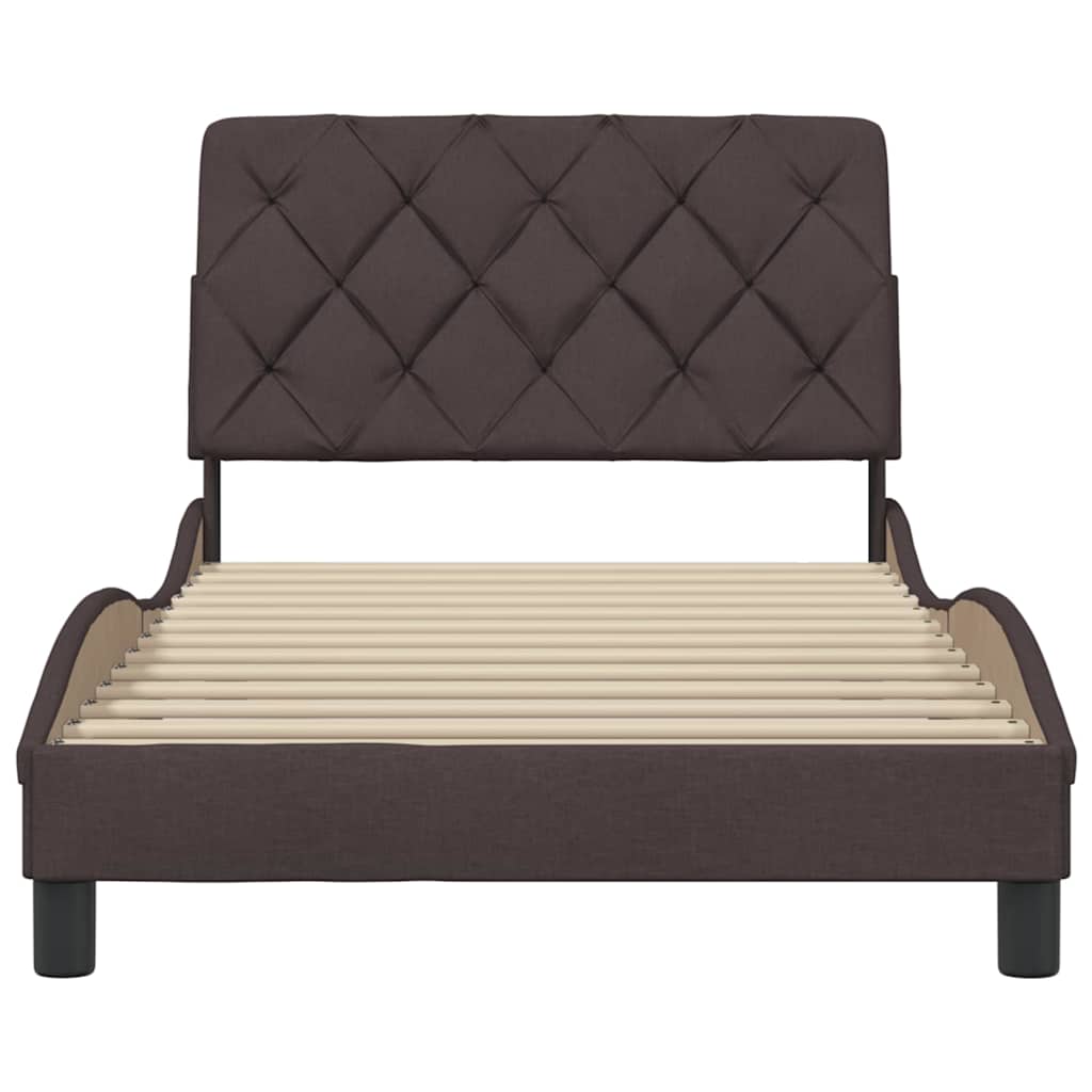 Bettgestell ohne Matratze Dunkelbraun 100x200 cm Stoff
