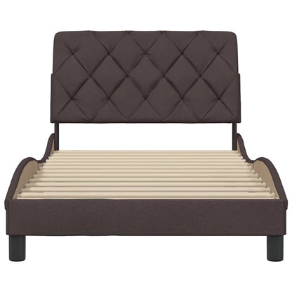 Bettgestell ohne Matratze Dunkelbraun 100x200 cm Stoff