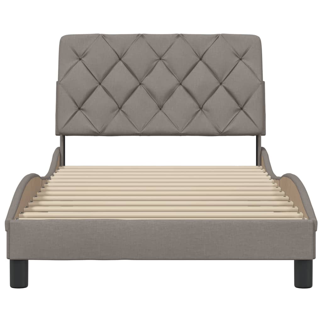 Bettgestell ohne Matratze Taupe 100x200 cm Stoff