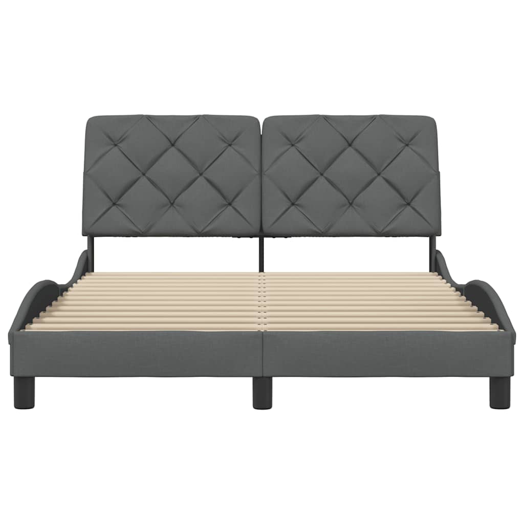 Bettgestell ohne Matratze Dunkelgrau 120x200 cm Stoff