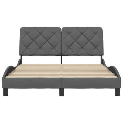 Bettgestell ohne Matratze Dunkelgrau 120x200 cm Stoff