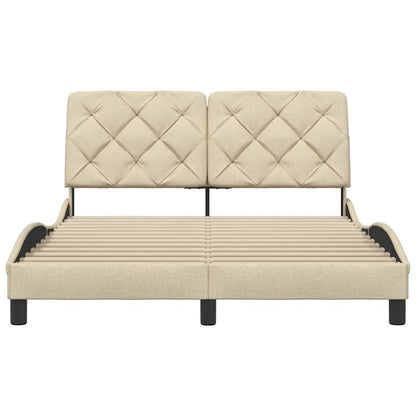 Bettgestell ohne Matratze Creme 120x200 cm Stoff