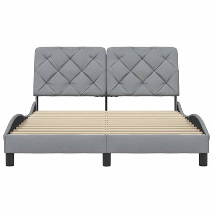 Bettgestell ohne Matratze Hellgrau 140x190 cm Stoff