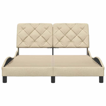 Bettgestell ohne Matratze Creme 140x190 cm Stoff