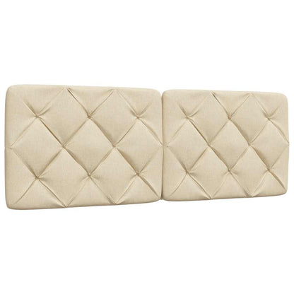 Bettgestell ohne Matratze Creme 140x190 cm Stoff