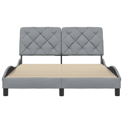 Bettgestell ohne Matratze Hellgrau 140x200 cm Stoff