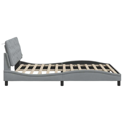 Bettgestell ohne Matratze Hellgrau 160x200 cm Stoff