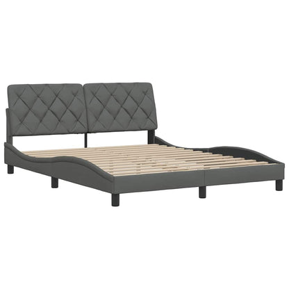 Bettgestell ohne Matratze Dunkelgrau 160x200 cm Stoff