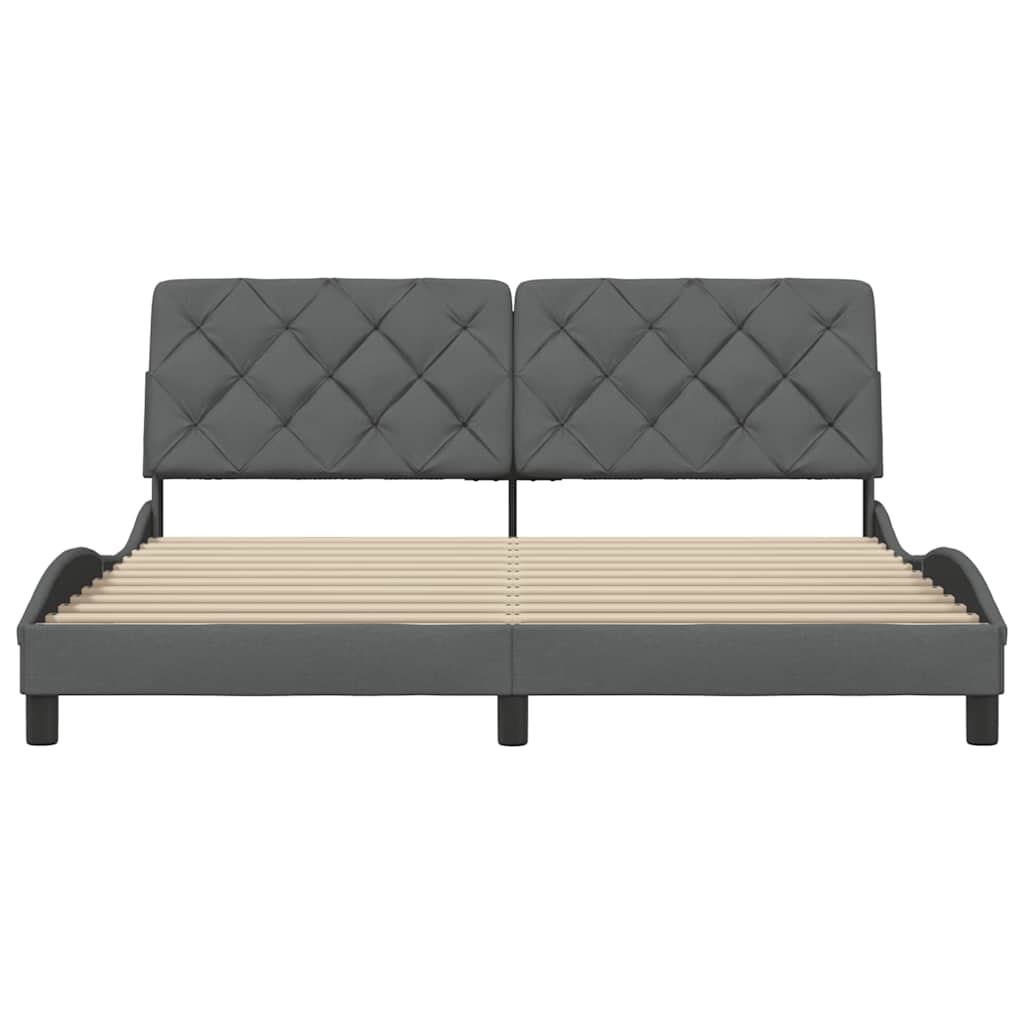 Bettgestell ohne Matratze Dunkelgrau 180x200 cm Stoff