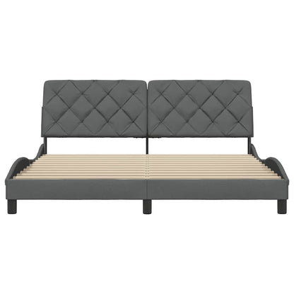 Bettgestell ohne Matratze Dunkelgrau 180x200 cm Stoff