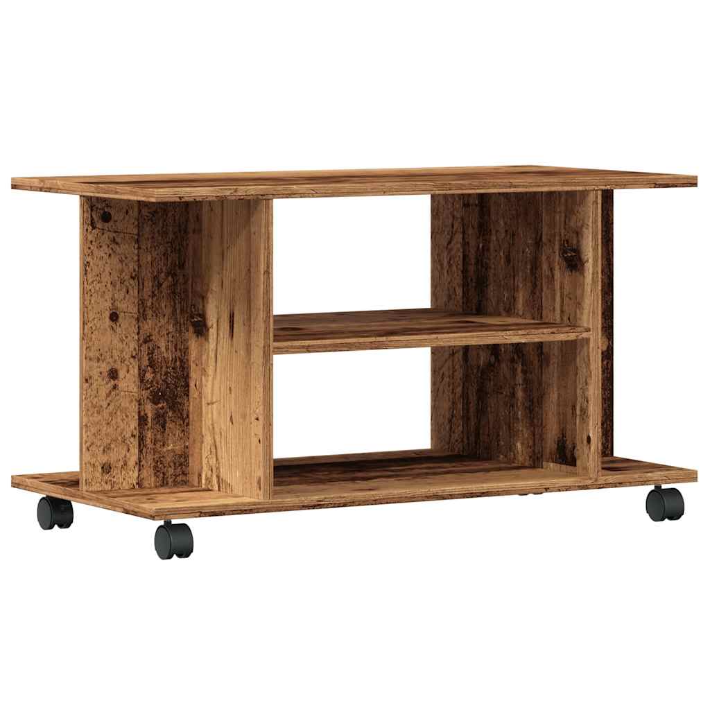 TV-Regal mit Rollen Altholz-Optik 80x40x45 cm Holzwerkstoff