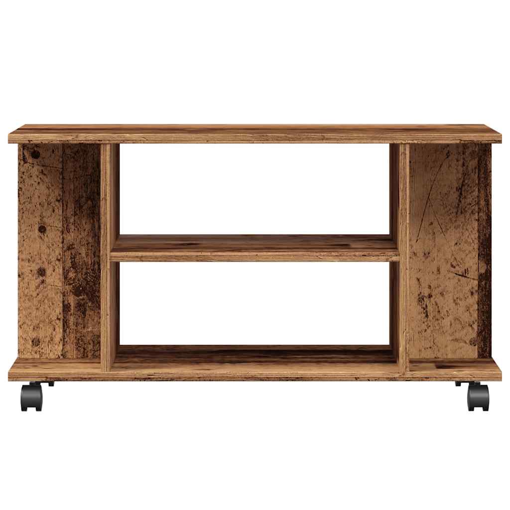 TV-Regal mit Rollen Altholz-Optik 80x40x45 cm Holzwerkstoff