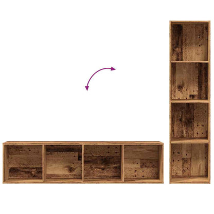 Bücherregal/TV-Schrank Altholz-Optik 36x30x143 cm Holzwerkstoff