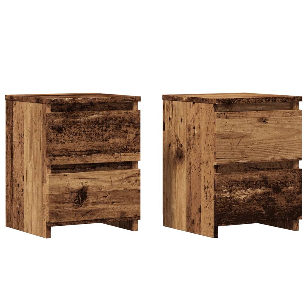 Nachttische 2 Stk. Altholz-Optik 30×30×40 cm Holzwerkstoff