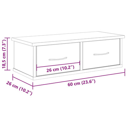 Wandschrank Altholz-Optik 60x26x18,5 cm Holzwerkstoff