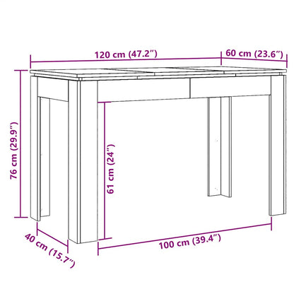 Esstisch Artisan-Eiche 120x60x76 cm Holzwerkstoff