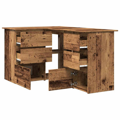 Eckschreibtisch Altholz-Optik 145x100x76 cm Holzwerkstoff