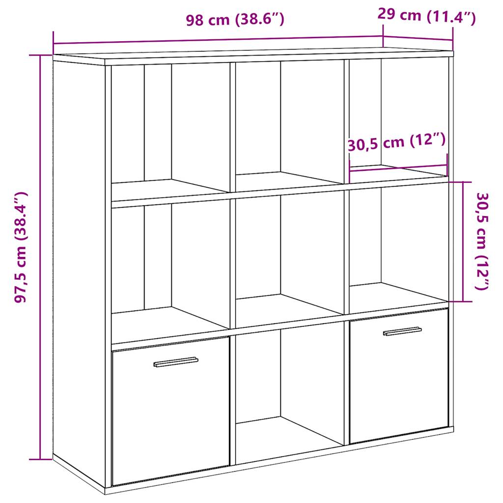 Bücherschrank Altholz-Optik 98x29x97,5 cm Holzwerkstoff