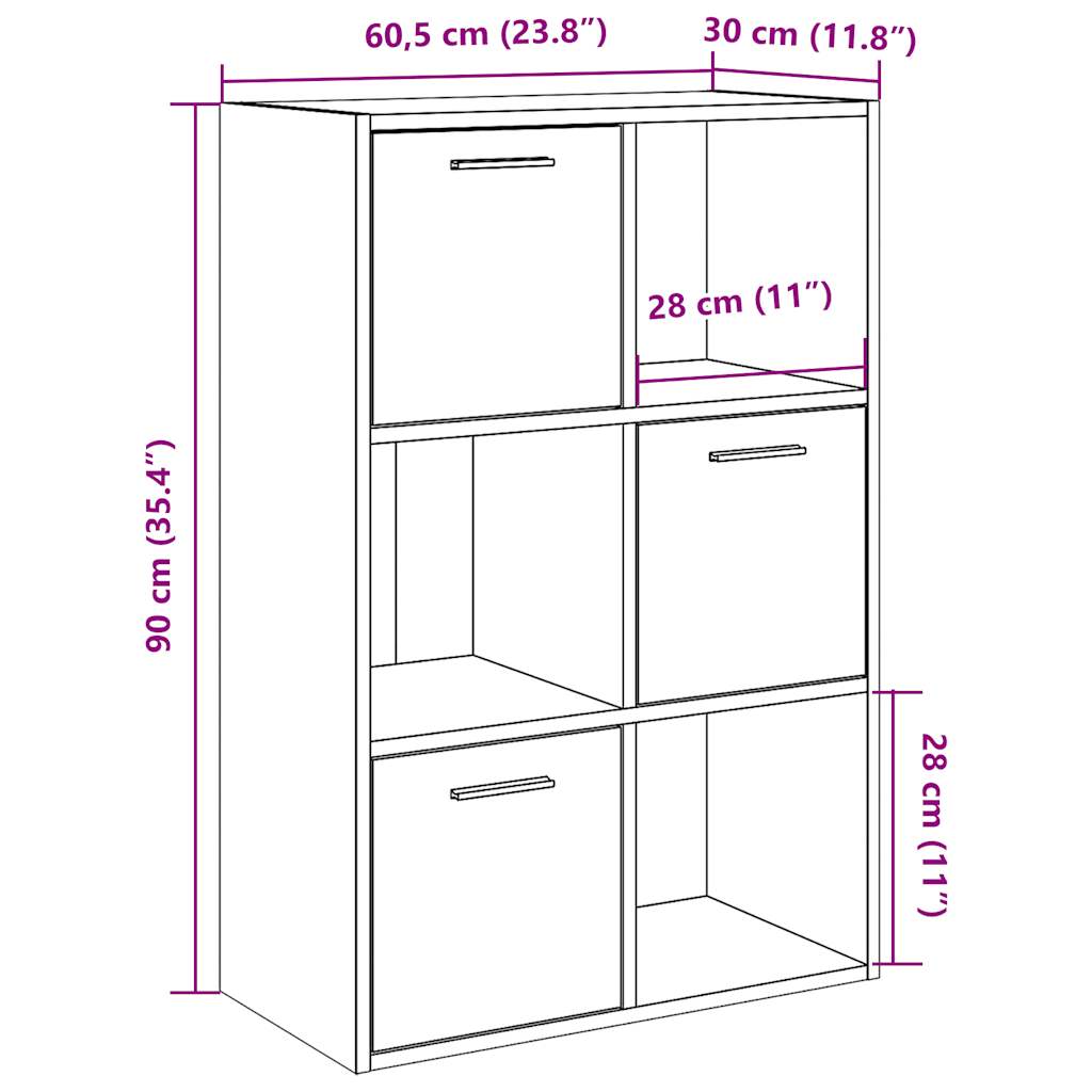 Bücherschrank Altholz-Optik 60,5x30x90 cm Holzwerkstoff