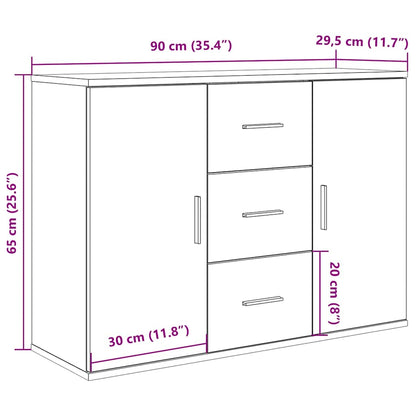 Sideboard Artisan-Eiche 90x29,5x65 cm Holzwerkstoff