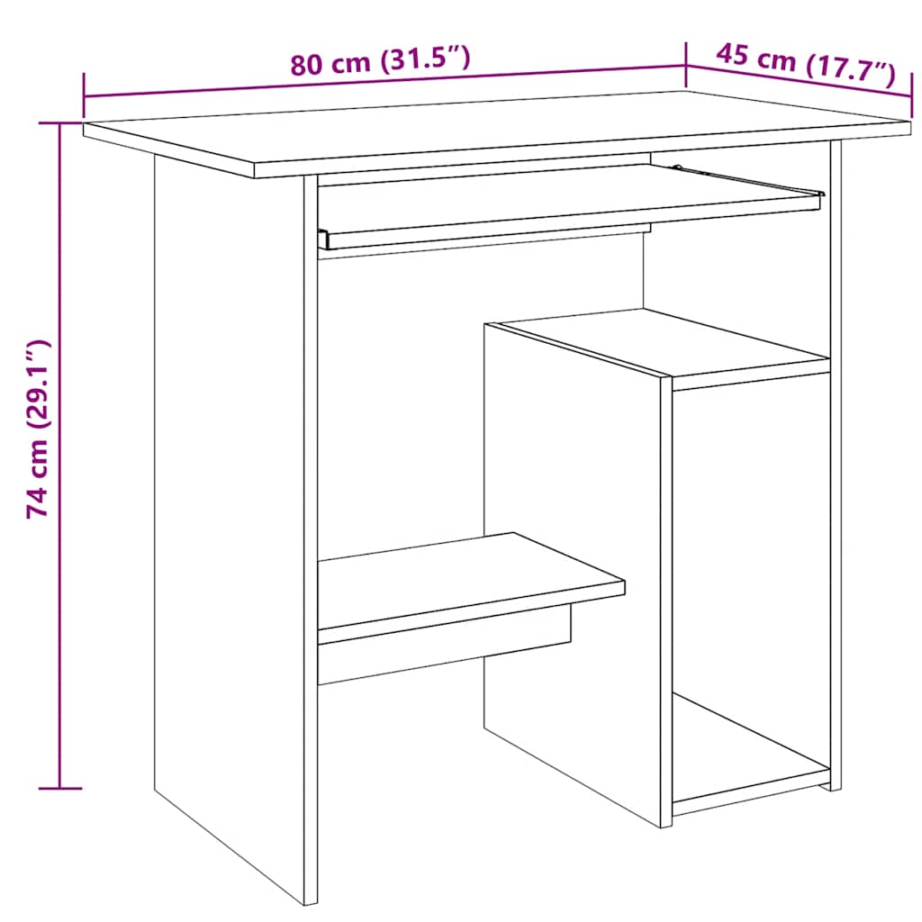 Schreibtisch Altholz-Optik 80x45x74 cm Holzwerkstoff