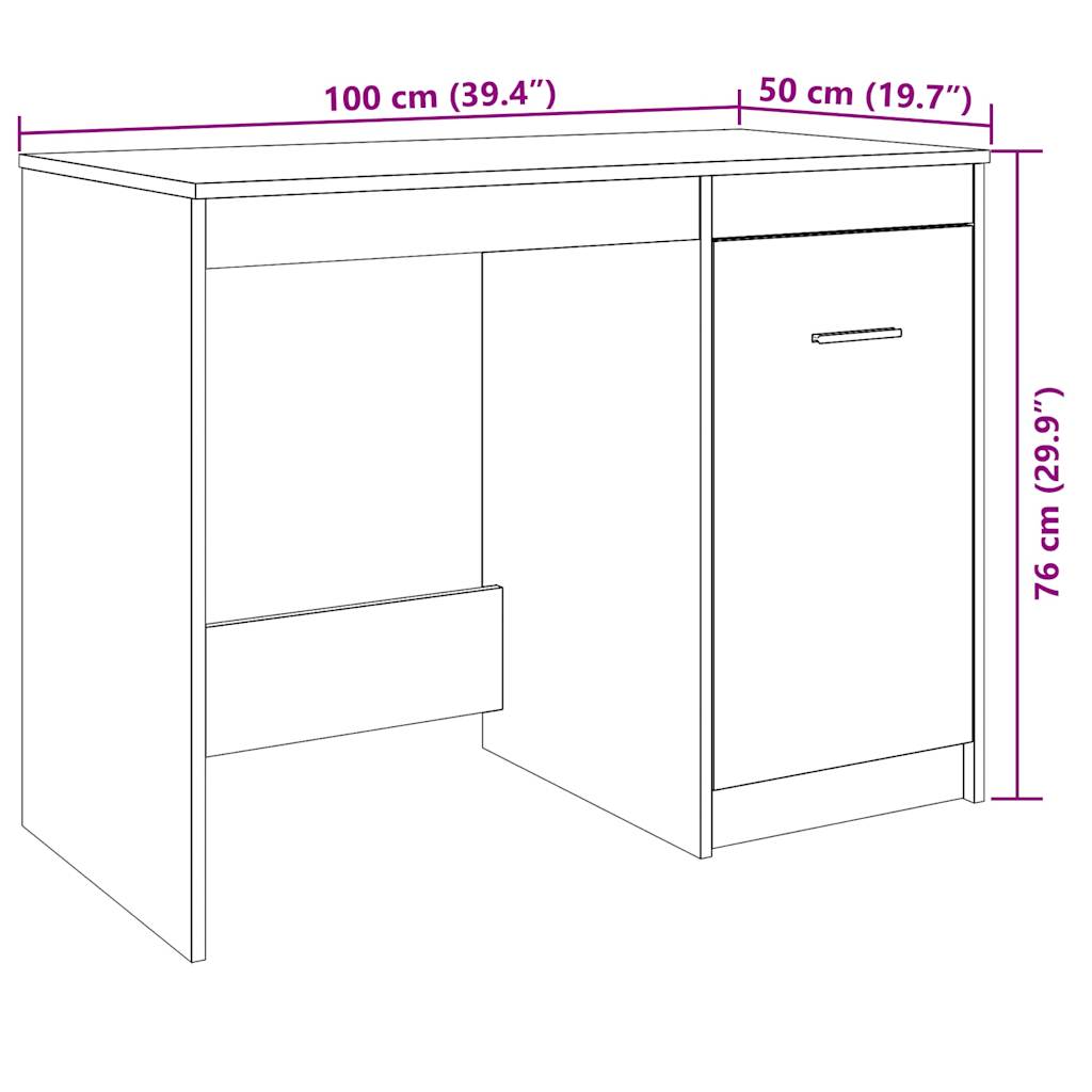 Schreibtisch Altholz-Optik 100x50x76 cm Holzwerkstoff