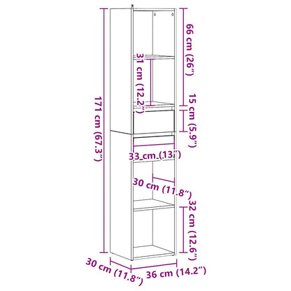 Bücherregal Altholz-Optik 36x30x171 cm Holzwerkstoff