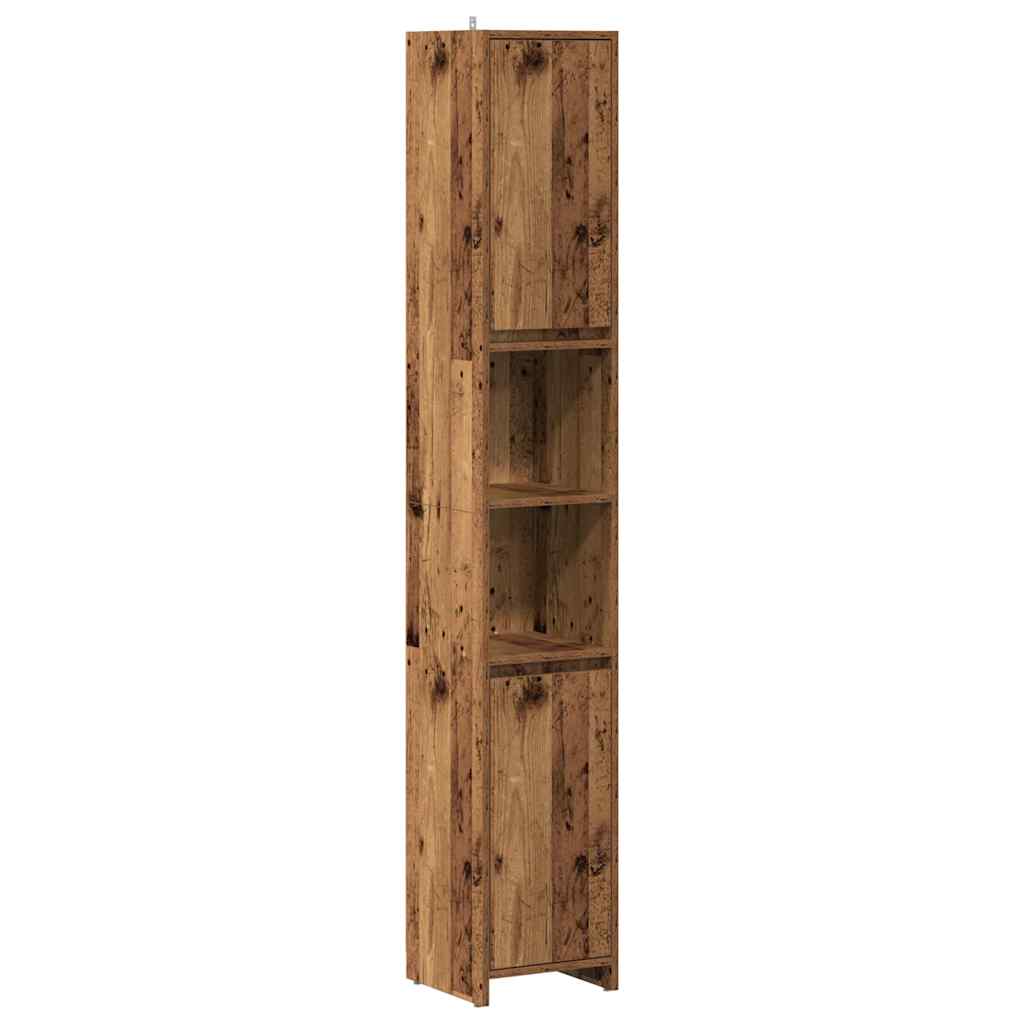 Badschrank Altholz-Optik 30x30x183,5 cm Holzwerkstoff