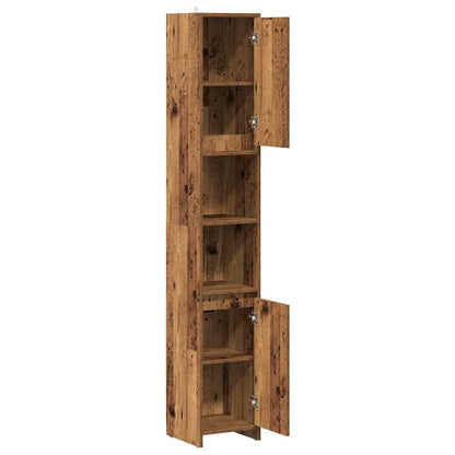 Badschrank Altholz-Optik 30x30x183,5 cm Holzwerkstoff