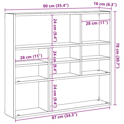 Wandregal Altholz-Optik 90x16x78 cm Holzwerkstoff